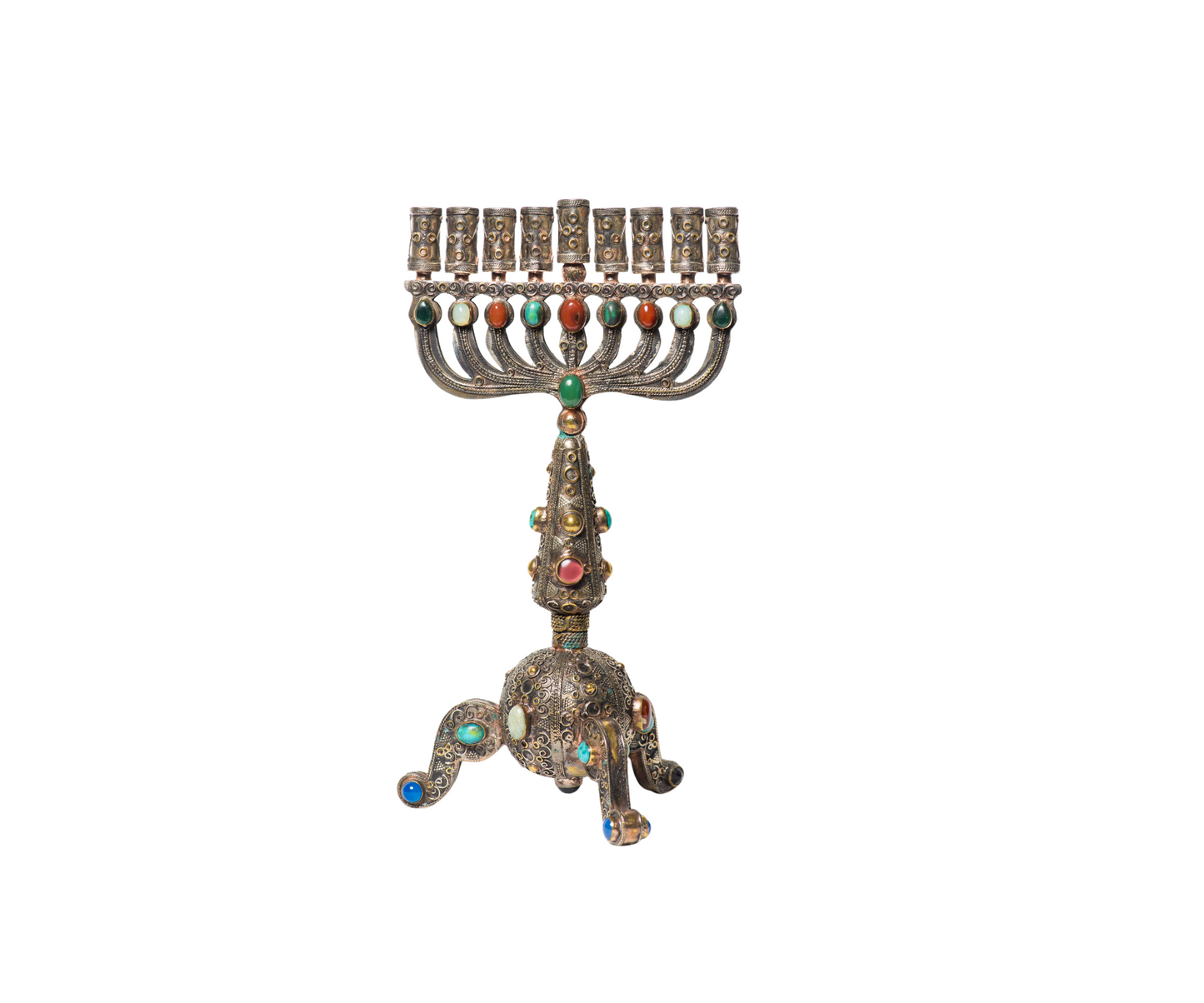Menorah Candel Metal silver polish From Bukhara