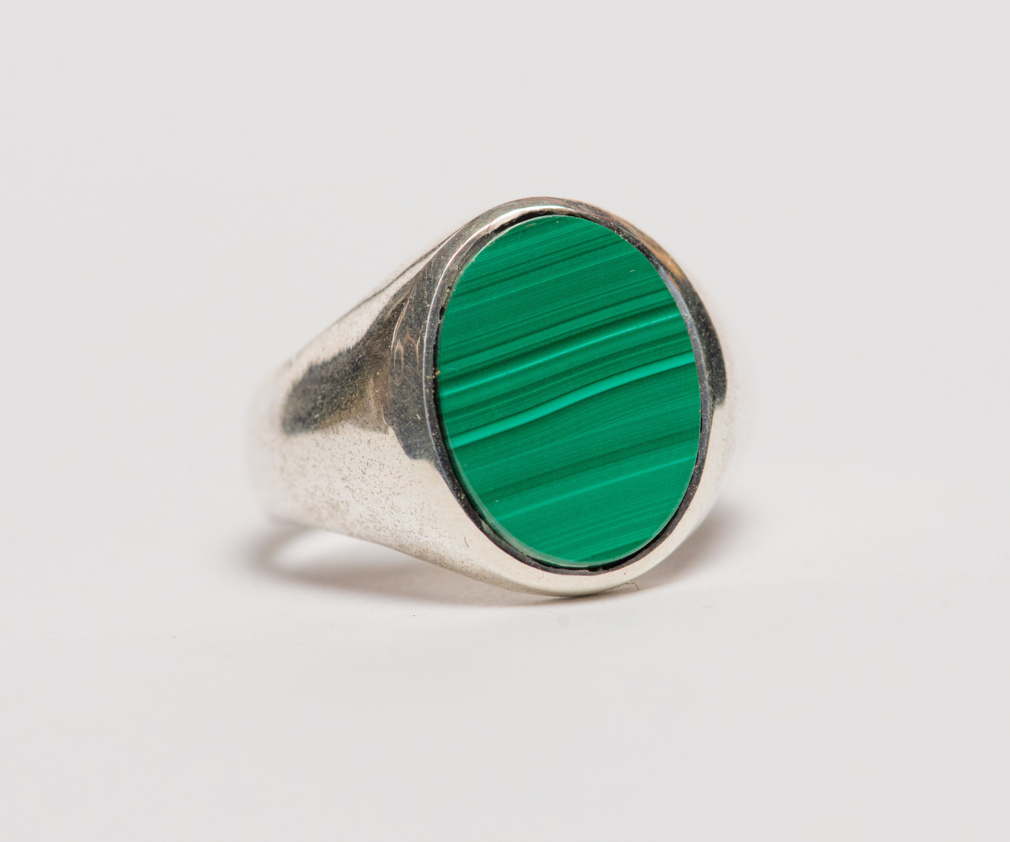 925 Silver Malachite Spinner Meditation Ring