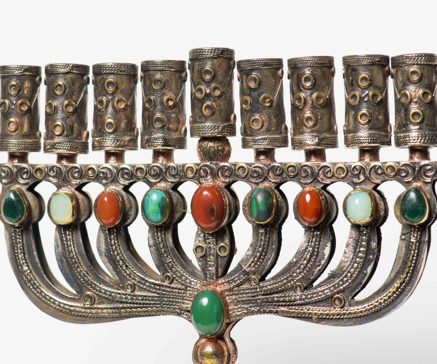 Menorah Candel Metal silver polish From Bukhara