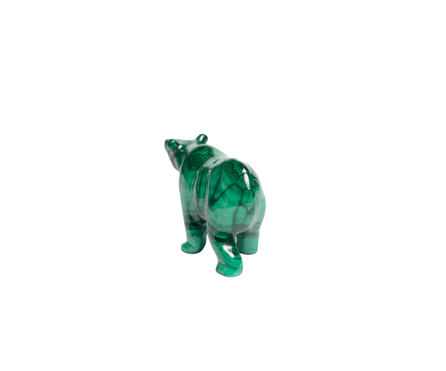 POLISHED MALACHITE BEAR Animal Carving