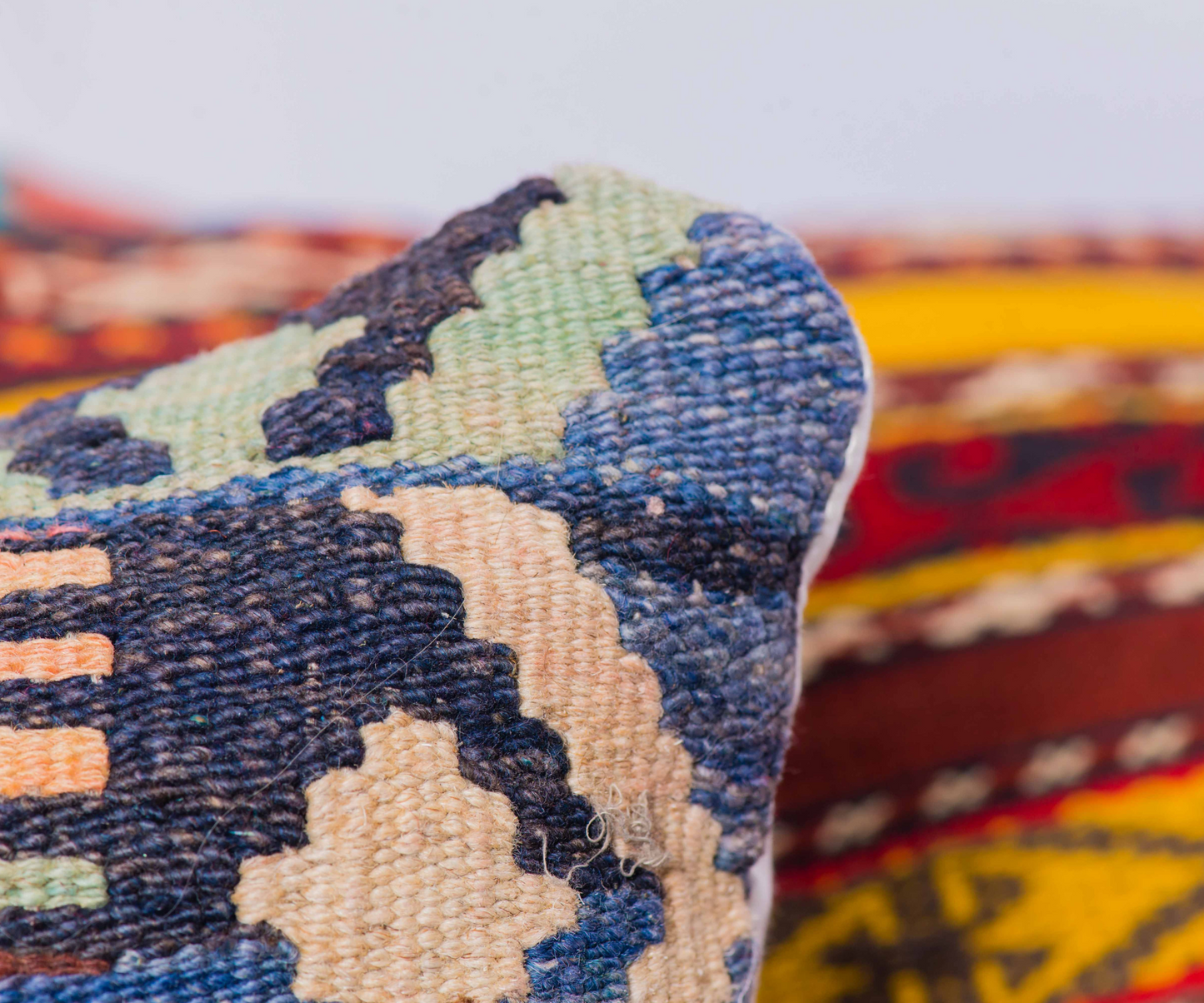 Handwoven Uzbek Kilim Cushion Cover - 100% Wool from Maimana, Afghanistan