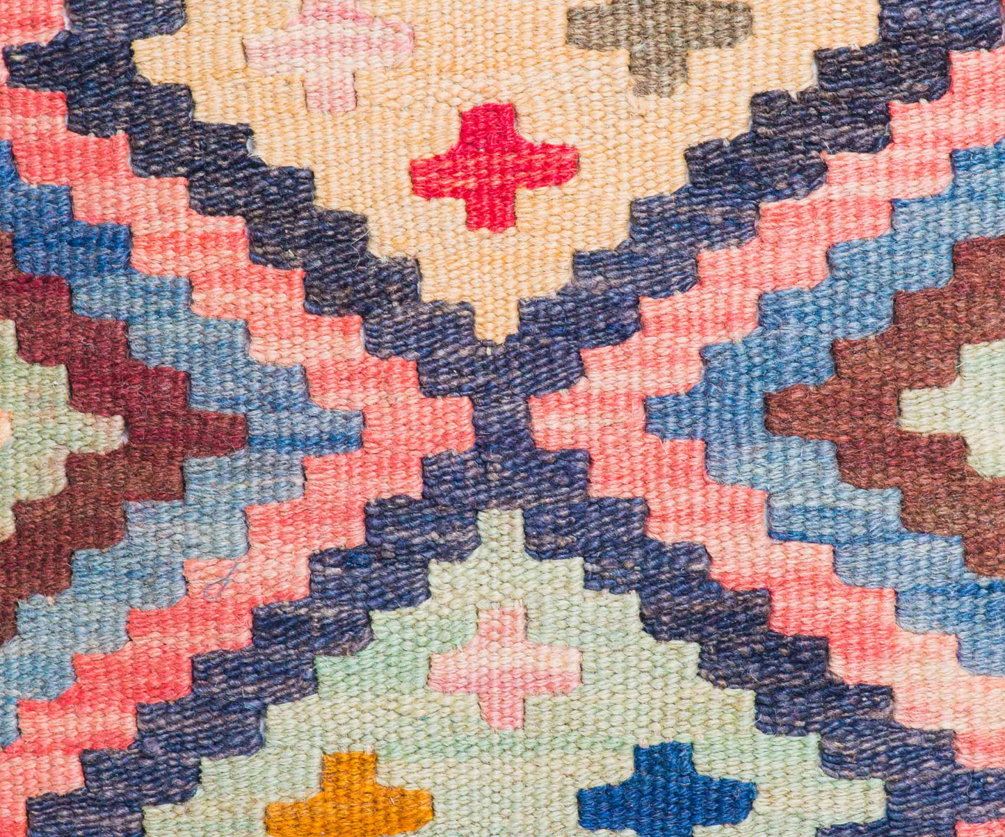 Handwoven Uzbek Kilim Cushion Cover - 100% Wool from Maimana, Afghanistan