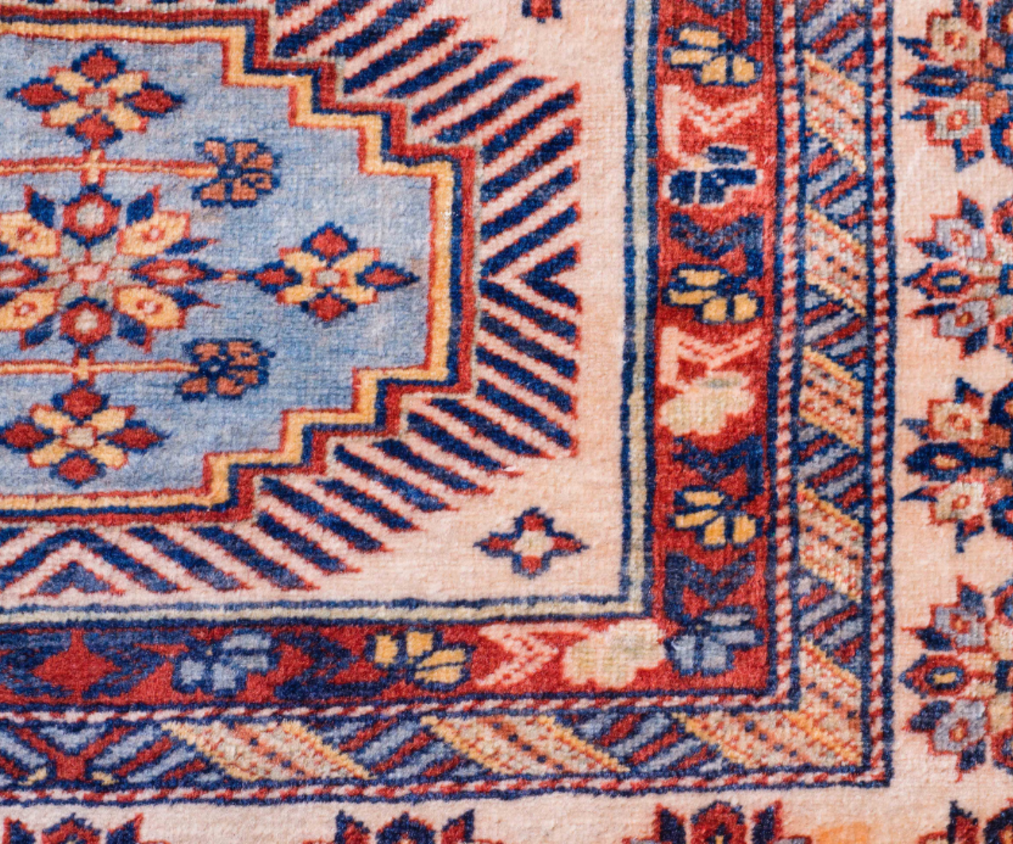 Unique Hand-Knotted Afghan Runner - Wool