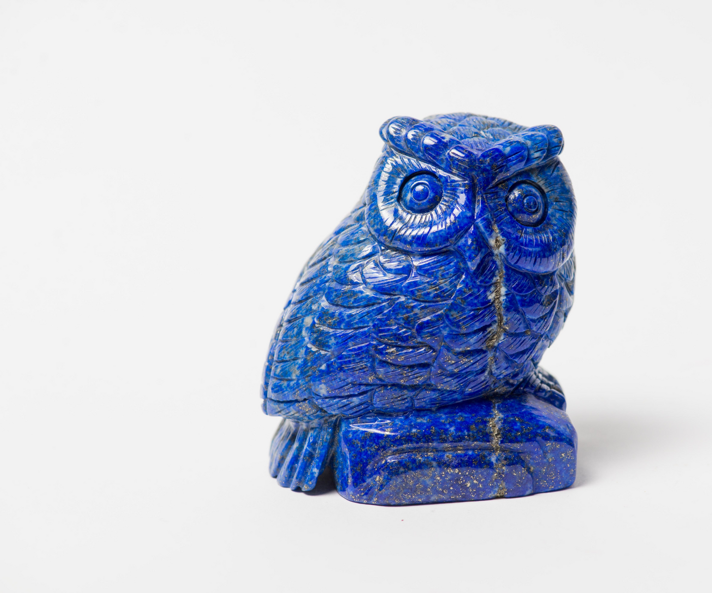 Beautiful Handmade Natural Lapis Lazuli Stone Carving Owl Statue