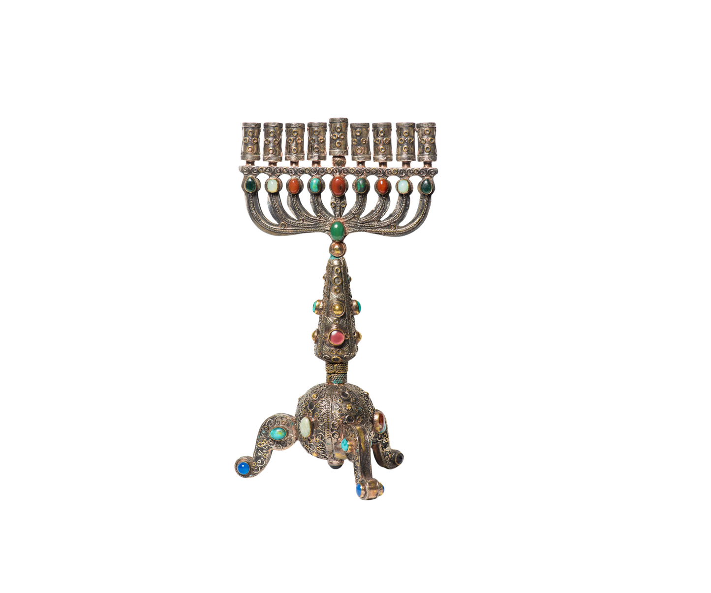 Menorah Candel  Metal silver polish From Bukhara