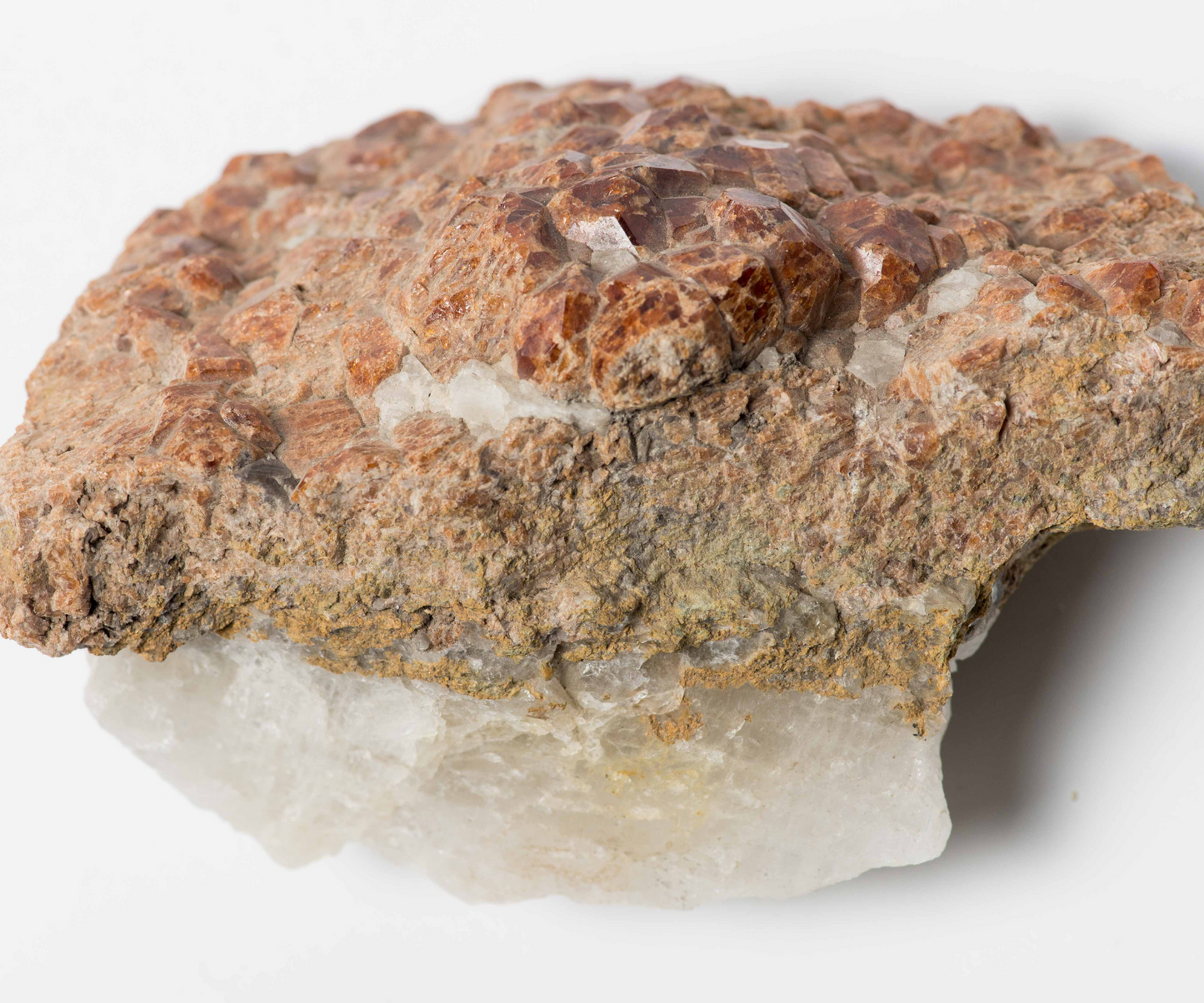 Orange Spessartine Garnets on Smoky Quartz mineral