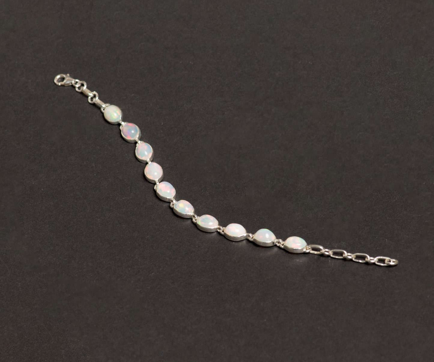 Ethiopian Opal Bracelet, Welo opal bracelet, Real opal silver bracelet , 925 Sterling Silver Opal bracelet,