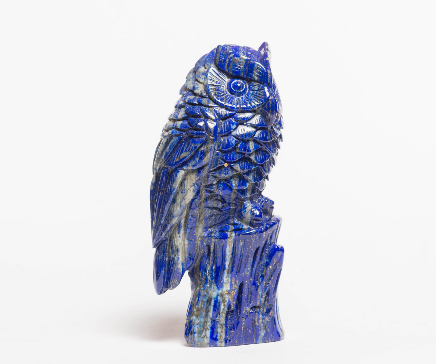 Lapis Owl, hand carved, Crystal Owl, Crystal Carved, carved gemstone, carved Figurine, Crystal Animal,