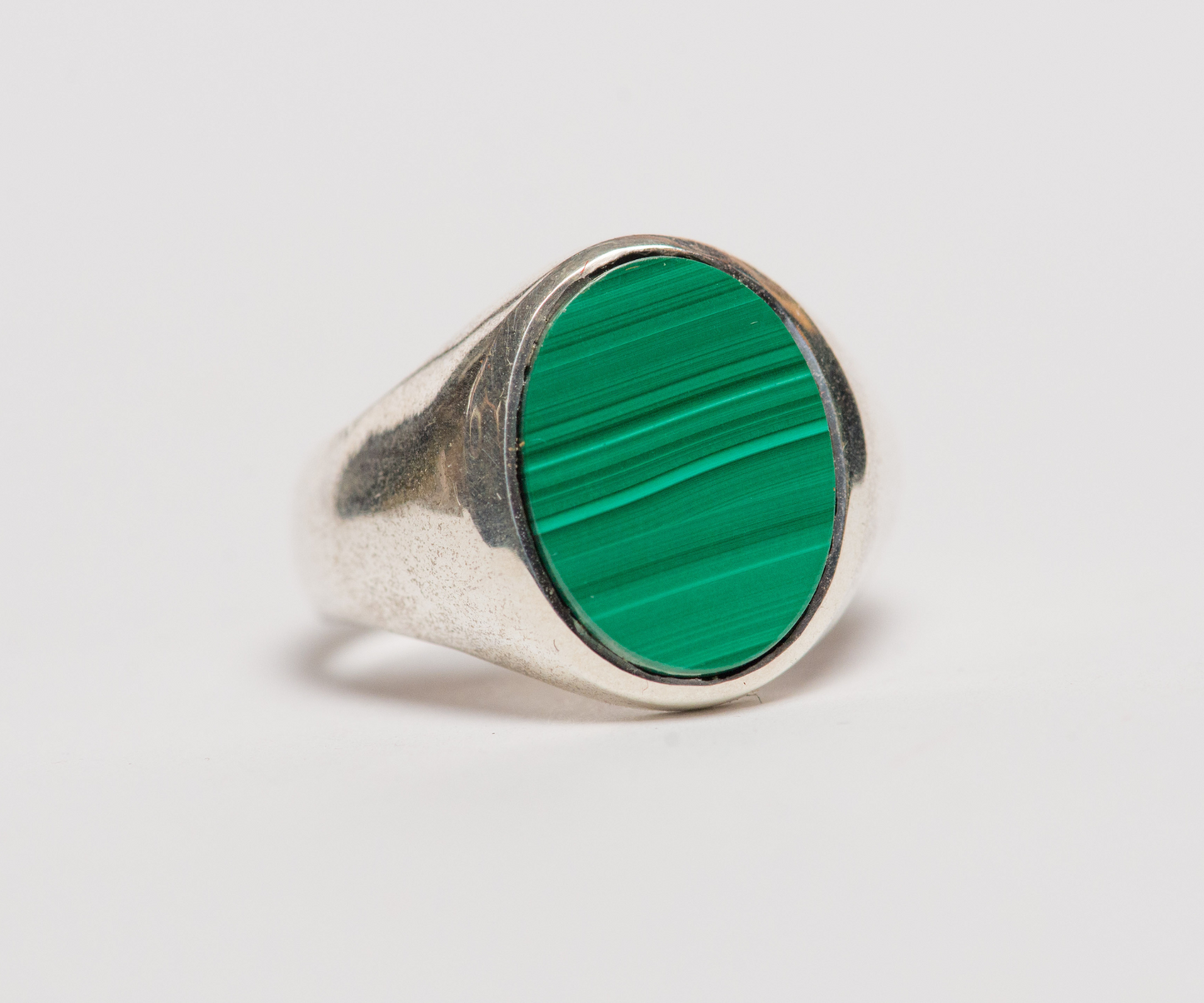 925 Silver Ring / Malachite / Spinner Meditation Ring