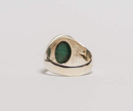 925 Silver Malachite Spinner Meditation Ring
