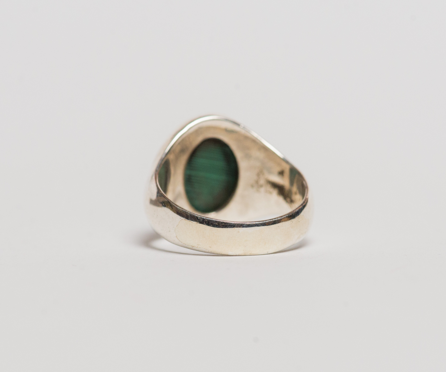 925 Silver Ring / Malachite / Spinner Meditation Ring