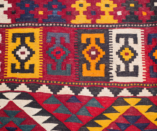 Authentic Maimana Kilim Rug - Hand-Woven Uzbek Design | Handmade