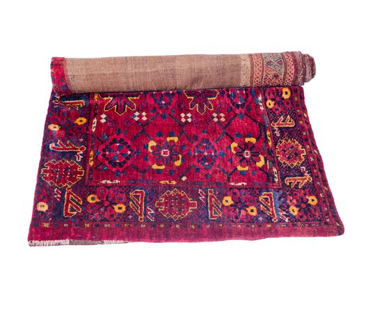 Turkmen Bashir Jal - Hand-Knotted Front, Hand-Woven Back, Afghanistan, Kunduz Province