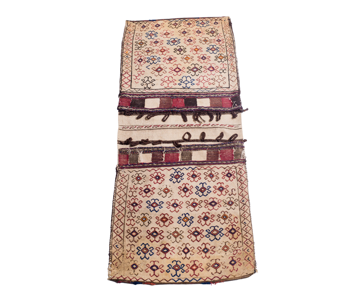 "Unique Mid-19th Century Beluch Khourjeen-Torbah - Hand-Woven, Embroidered, Naturally Dyed | Handmade