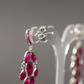 Exquisite Ruby 925 Sterling Silver Earrings, light Red gemstone