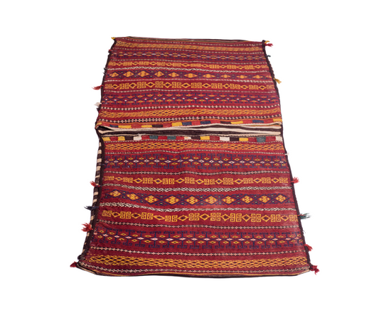 20th Century Naturally Dyed Wool Beluch Khourjeen-Torbah from Ghor Province - Hand-Woven