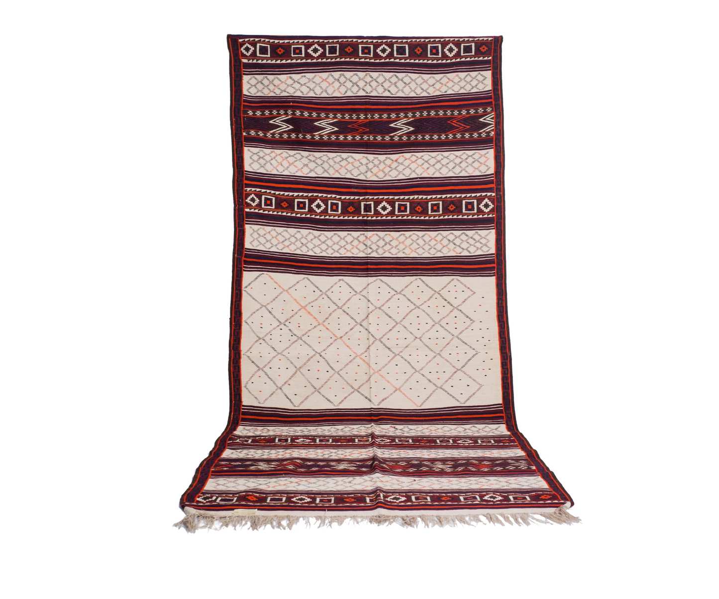 Beautiful Central Afghan Kilim - Hand-Embroidered and Woven