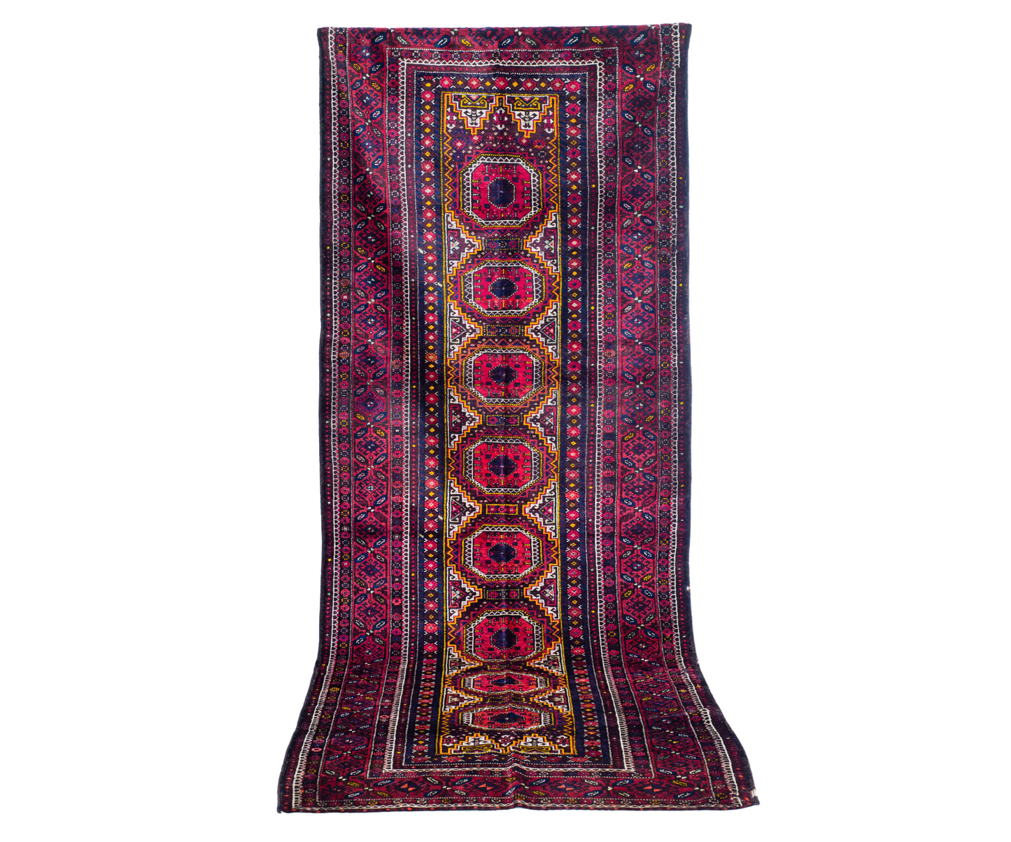 "Unique Hand-Knotted Beluch Runner - Naturally Dyed Wool, Herat"