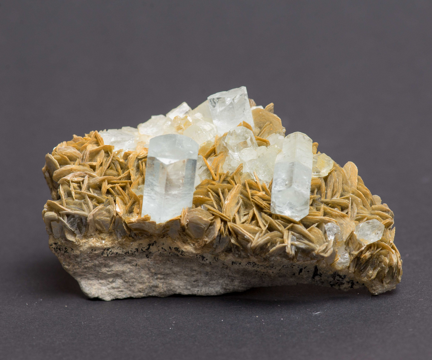 afghanistan,Aquamarin specimen on the matrix Muscovite Aquamarine  Quality Sample