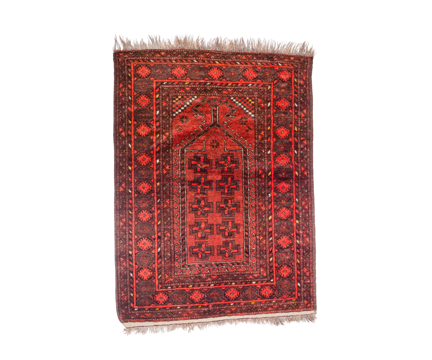 Handmade 19th Century Ersari Prayer Rug - Hand-Knotted, Turkmen Tribe