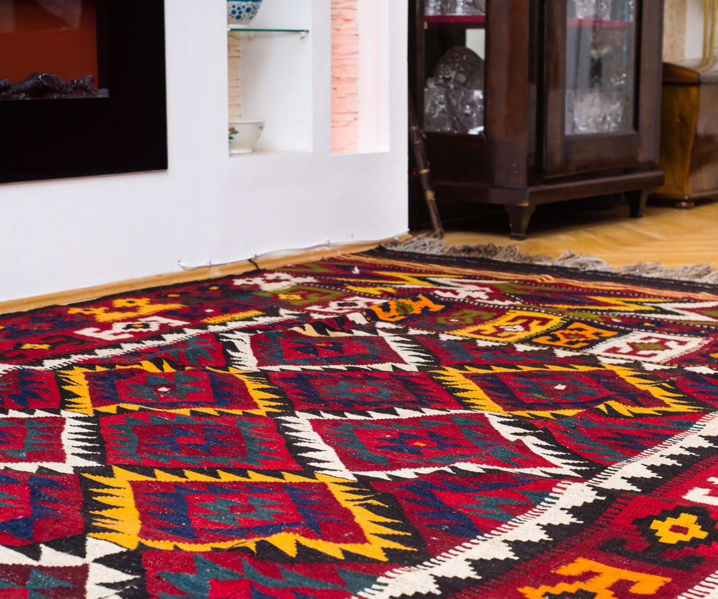 Authentic Maimana Kilim Rug - Hand-Woven Uzbek Design | Handmade