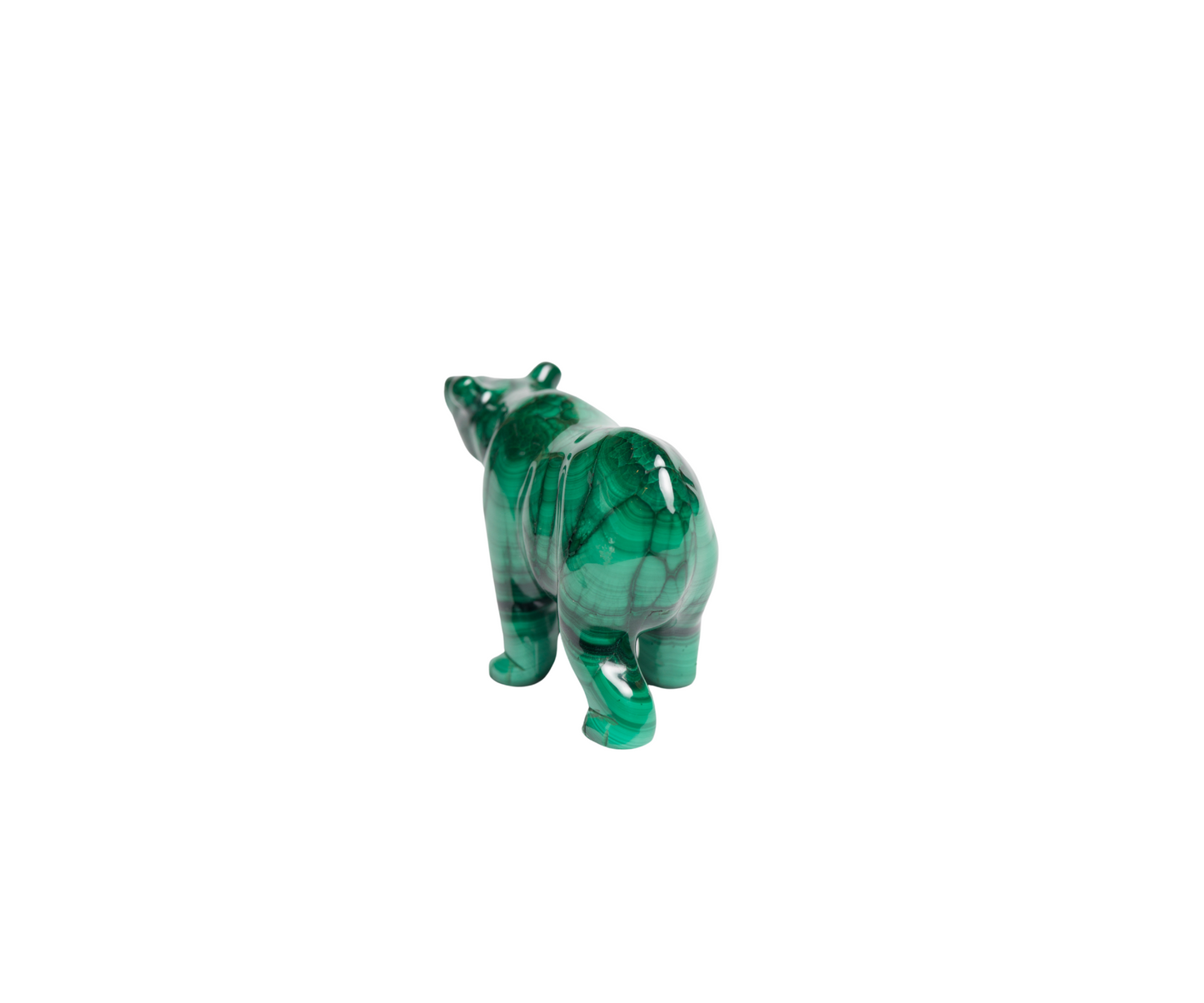 POLISHED MALACHITE BEAR  Animal Carving