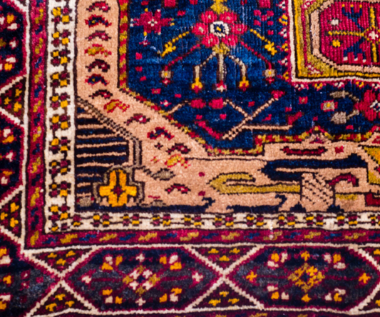 Khourjeen Bolesht Turkmen Ersari Wool Rug - Hand-Knotted Front, Hand-Woven