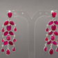 Exquisite Ruby 925 Sterling Silver Earrings, light Red gemstone