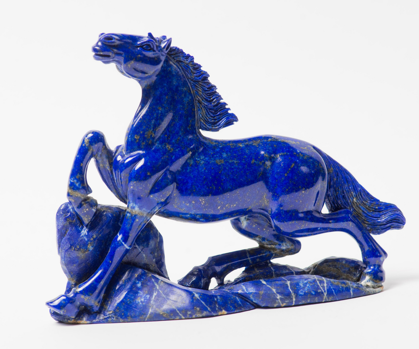 Very beautiful art natural high quality lapis lazuli horse figurine stone handmade from Badakhshan ,Afghanistan