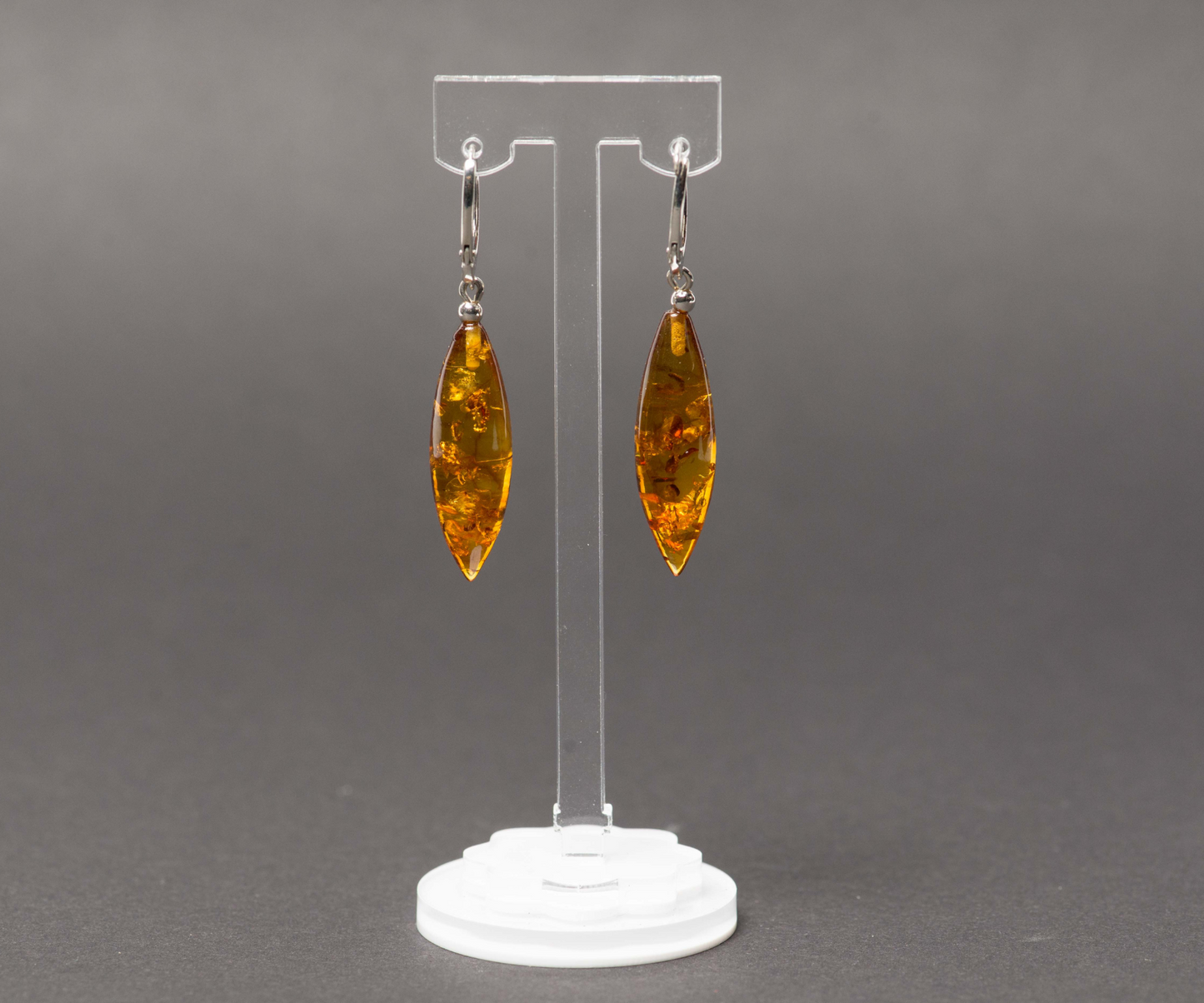 Baltic Amber Earrings Teardrop Earrings Sterling Silver