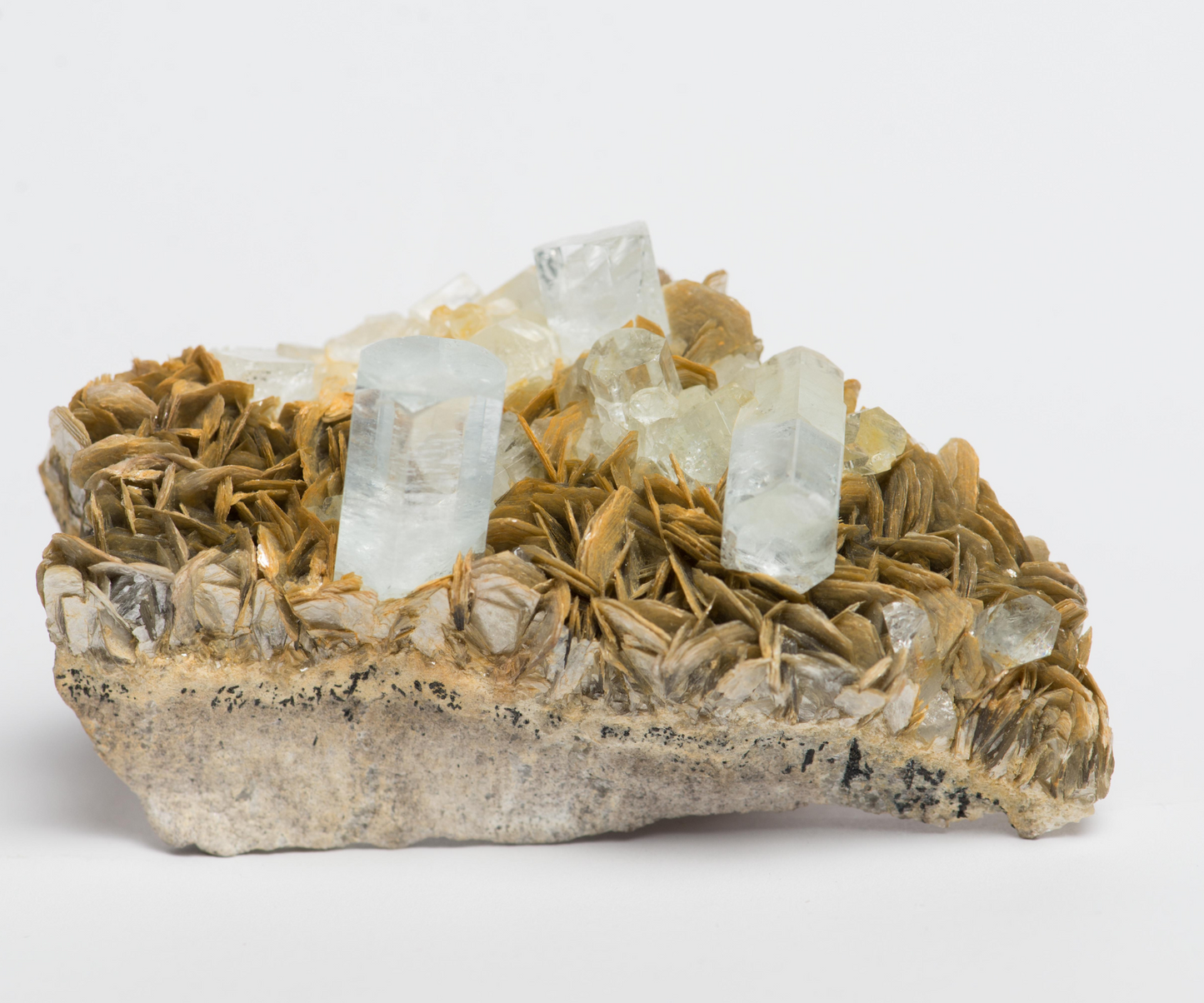 afghanistan,Aquamarin specimen on the matrix Muscovite Aquamarine  Quality Sample