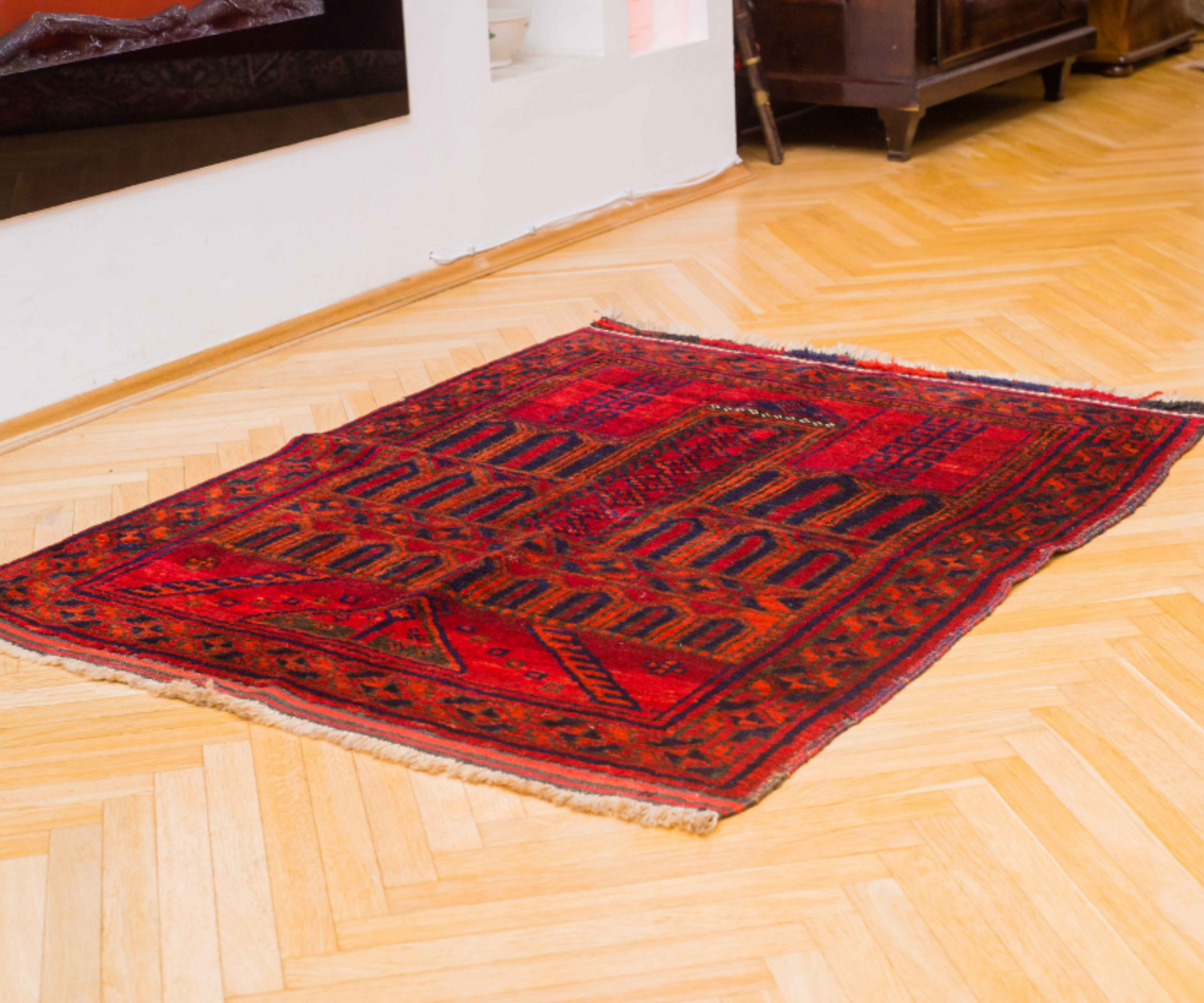 Rare Beluch Prayer Rug - Authentic Afghan Craftsmanship | Hand-Knotted Wool, Naturally Dyed