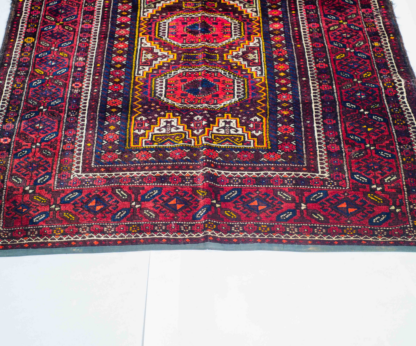 "Unique Hand-Knotted Beluch Runner - Naturally Dyed Wool, Herat"