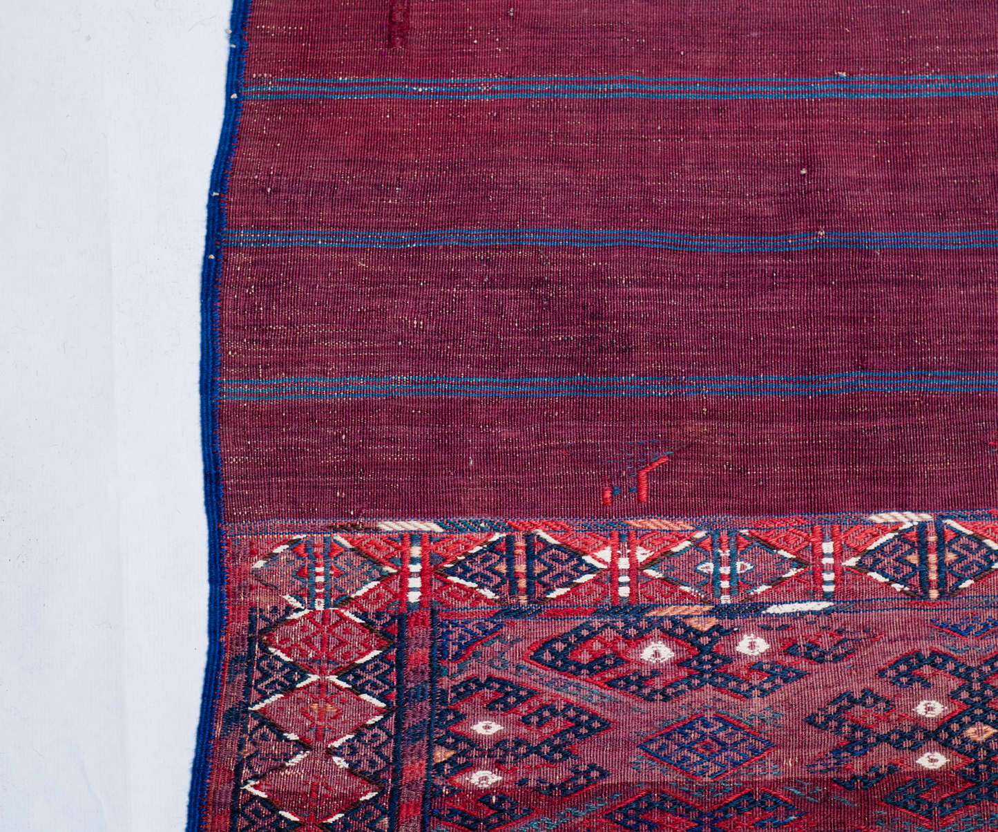 Unique 19th Century Yamoud Kelim Soumak - Hand-Embroidered; Hand-Woven