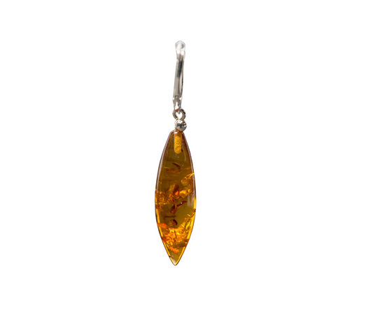 Baltic Amber Earrings Teardrop Earrings Sterling Silver