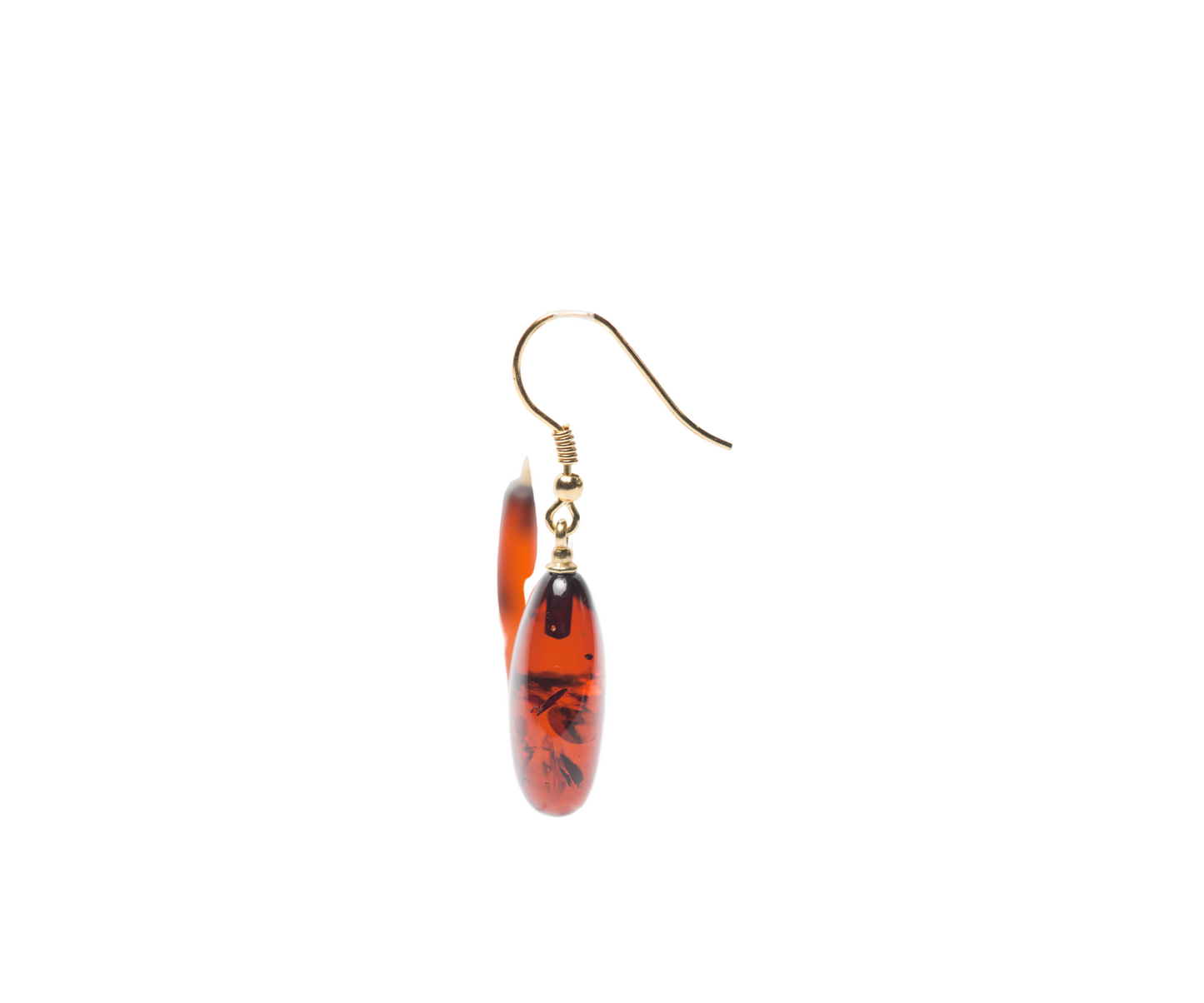 Natural Baltic Amber Drop Earrings, Sterling Silver