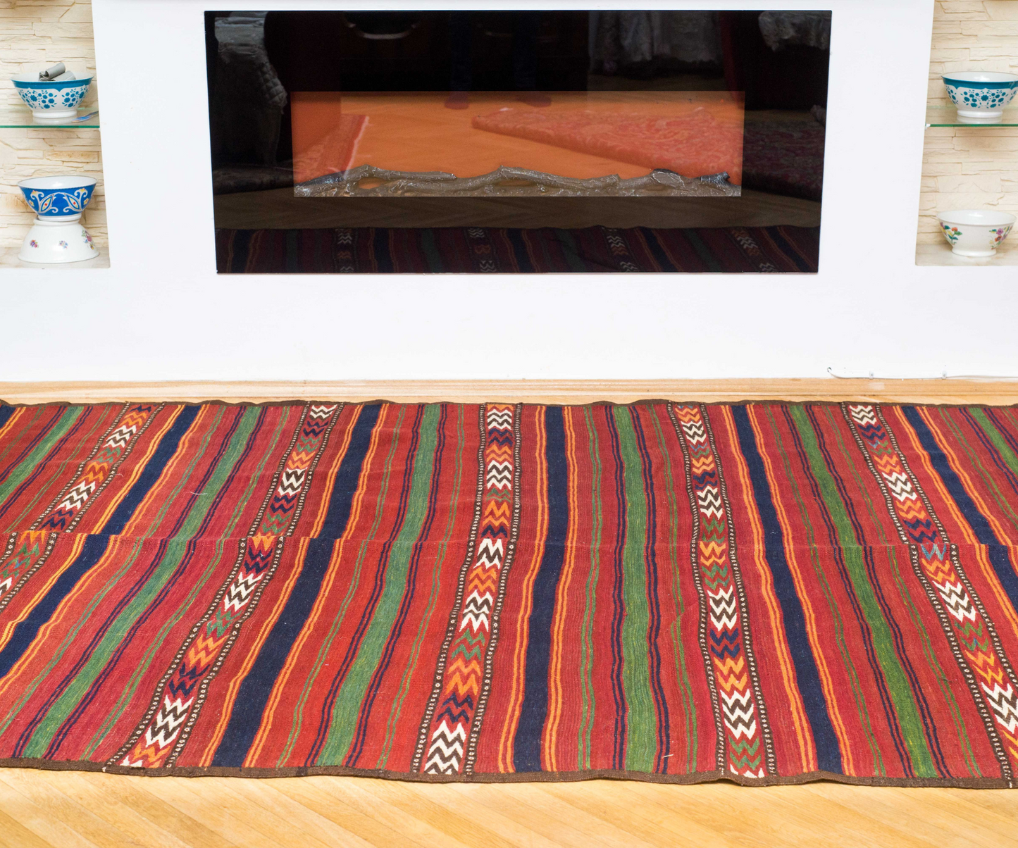 Hand-Knotted and Hand-Woven Kilim from Central Afghanistan