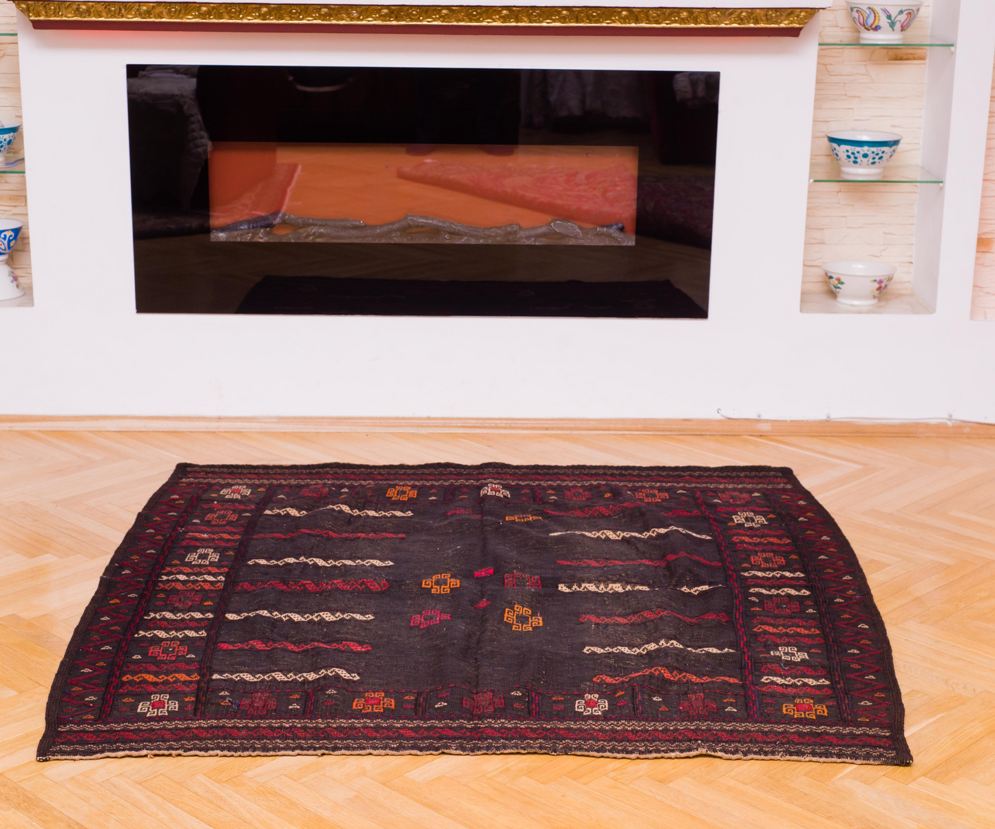 Unique Beluch Soffrai/Rukusi Rug - Finely Hand-Woven & Embroidered