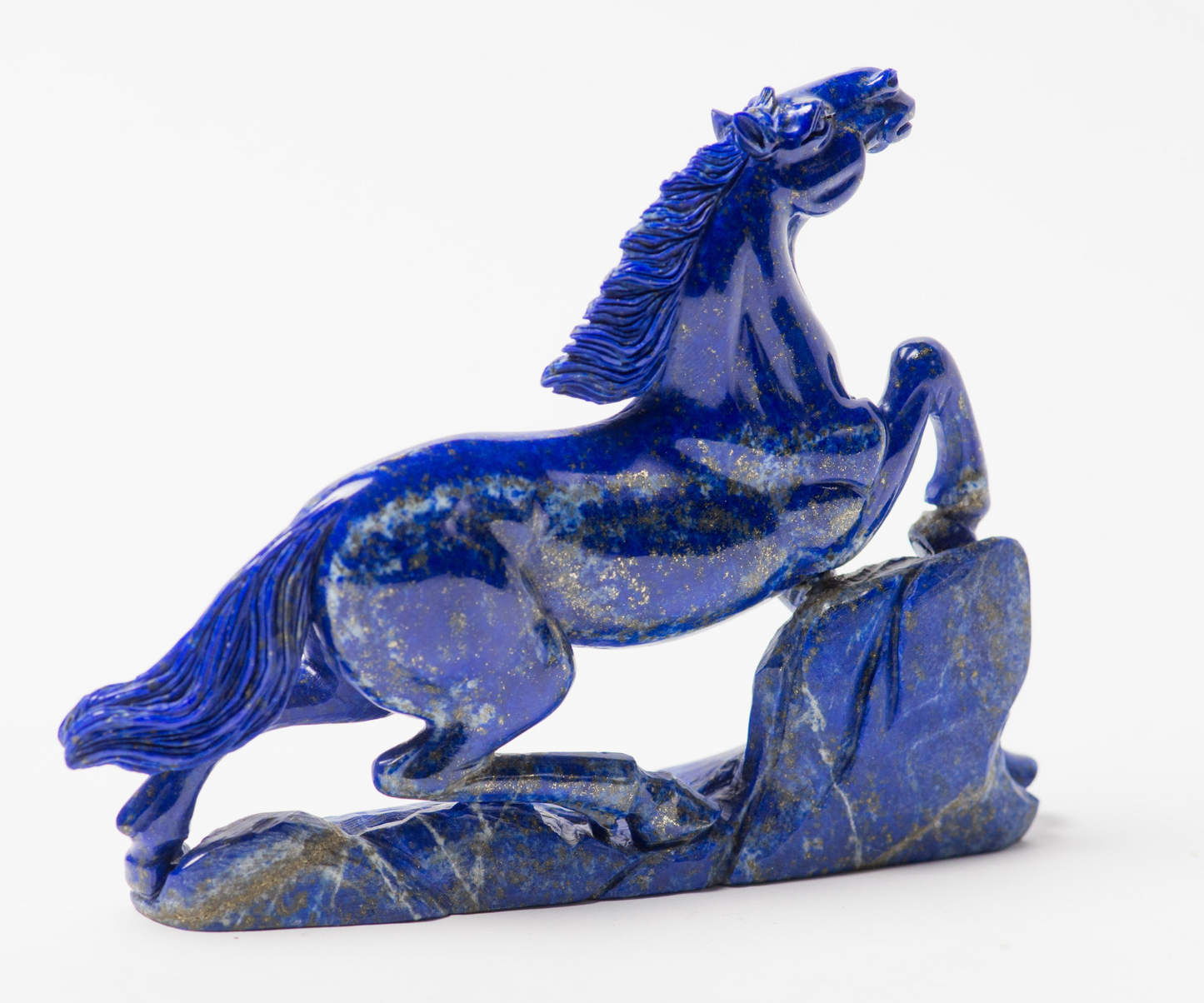 Very beautiful art natural high quality lapis lazuli horse figurine stone handmade from Badakhshan ,Afghanistan