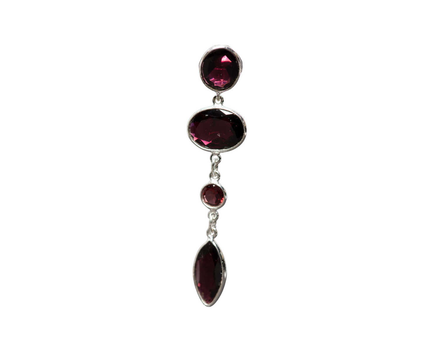 Red Garnet Earring, Red Garnet Silver Earring, Red Garnet Stone Earring, 925 Sterling Silver Earring, Gemstone Earring, Dangle Earring