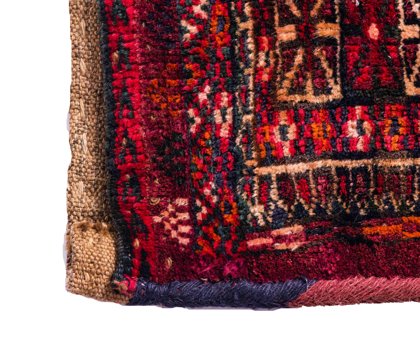 "Rare 19th Century Turkmen Blanket - Hand-Knotted Front, Woven Back, Naturally Dyed Wool"