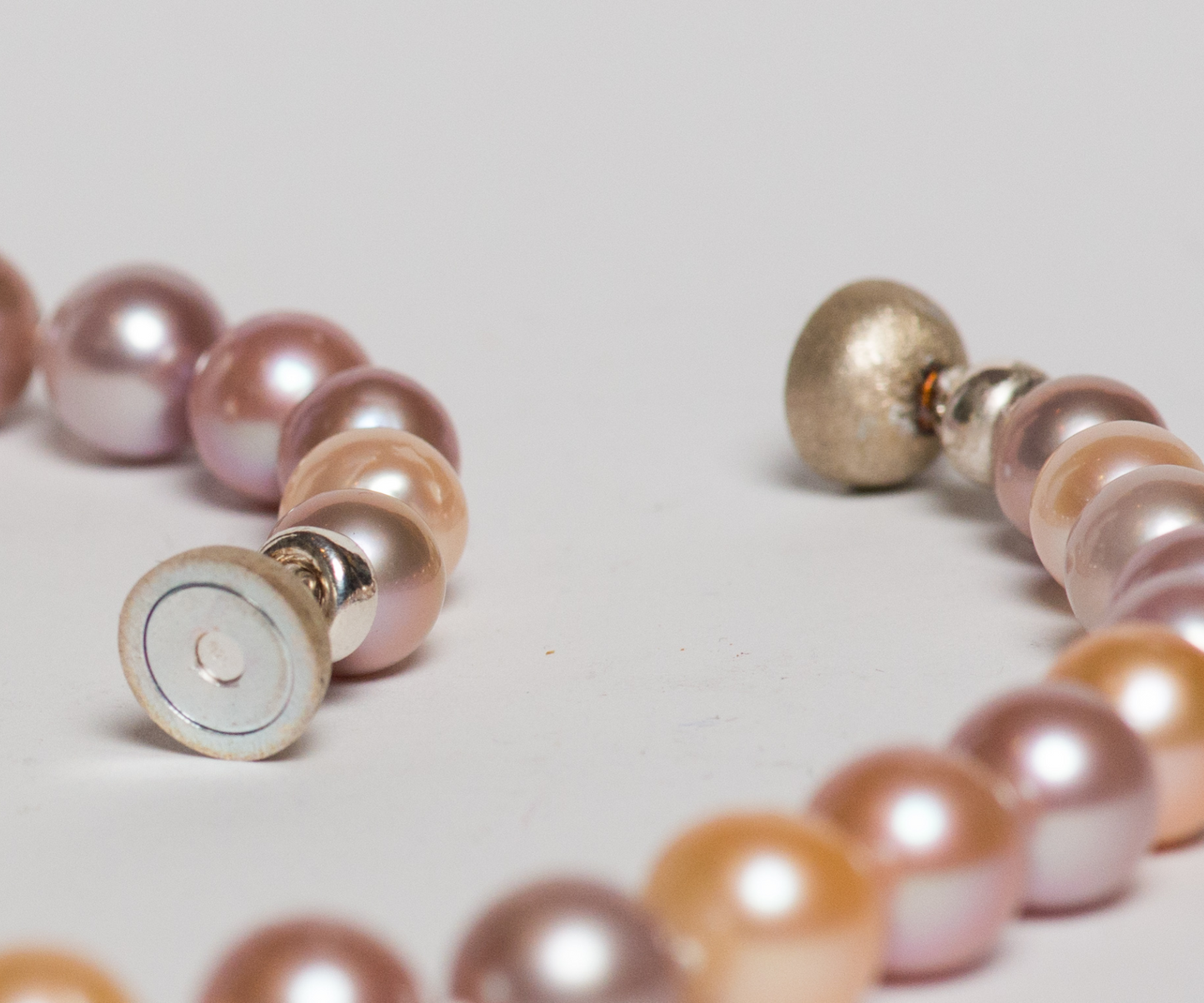 Mixed Freshwater pearl necklace, pinks, whites pink and greys