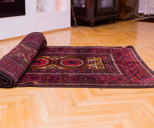 "Unique Hand-Knotted Beluch Runner - Naturally Dyed Wool, Herat"