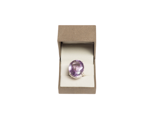 Genuine Amethyst Ring, 925 Sterling Silve