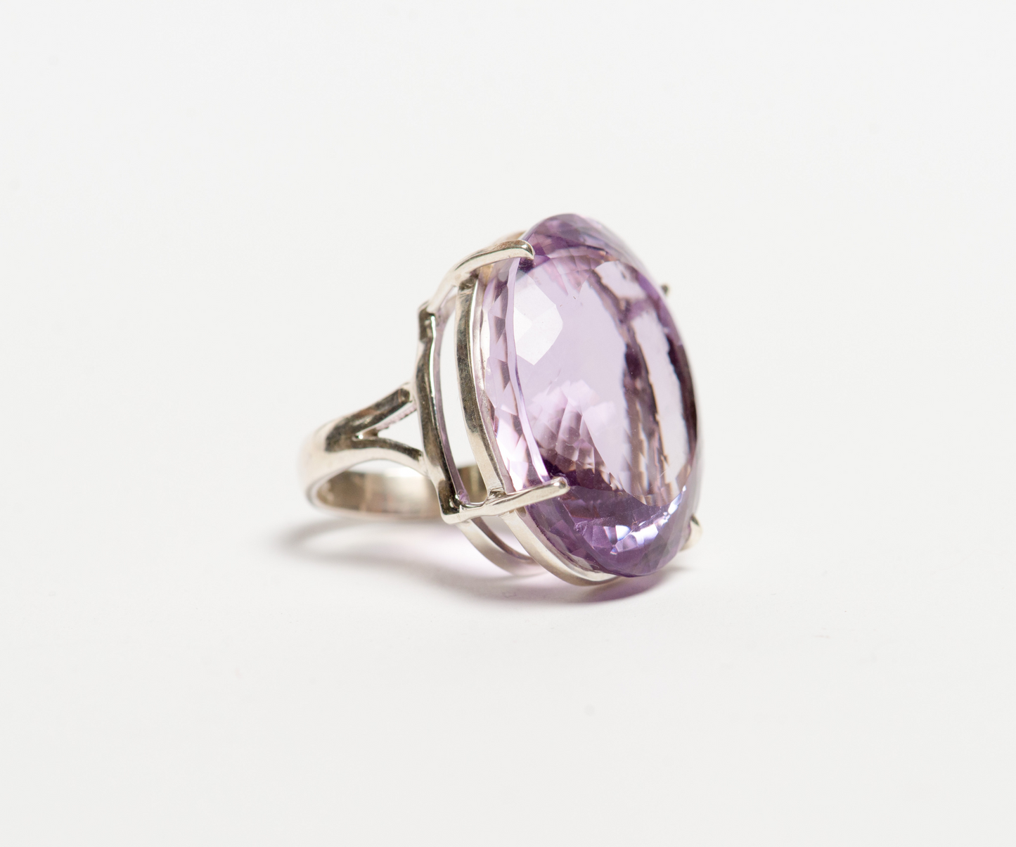 Genuine Amethyst Ring, 925 Sterling Silve