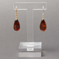 Natural Baltic Amber Drop Earrings, Sterling Silver