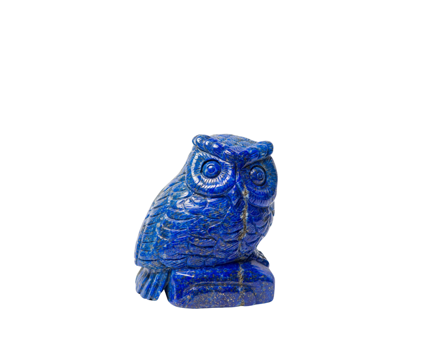 Beautiful Handmade Natural Lapis Lazuli Stone Carving Owl Statue