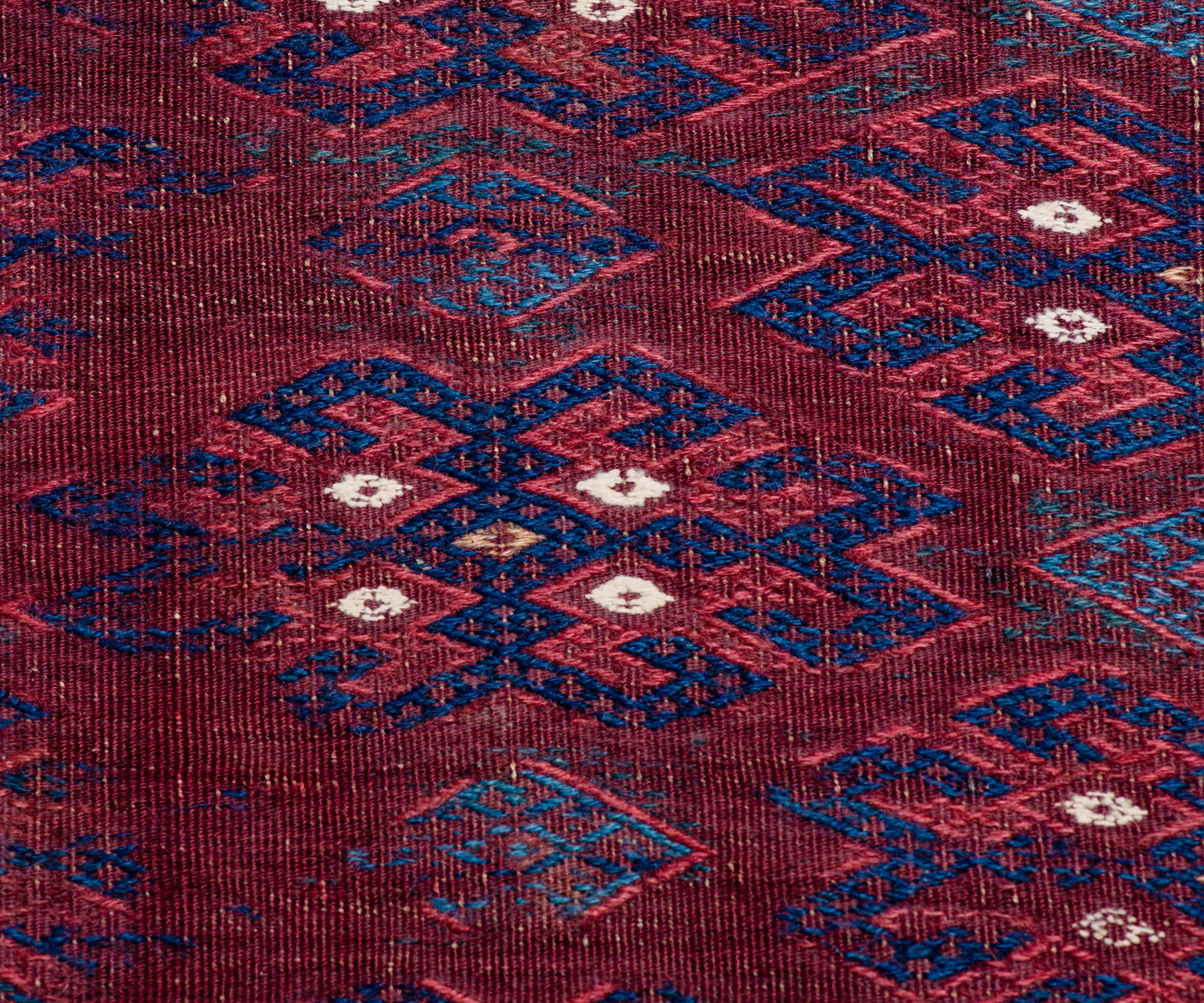 Unique 19th Century Yamoud Kelim Soumak - Hand-Embroidered; Hand-Woven