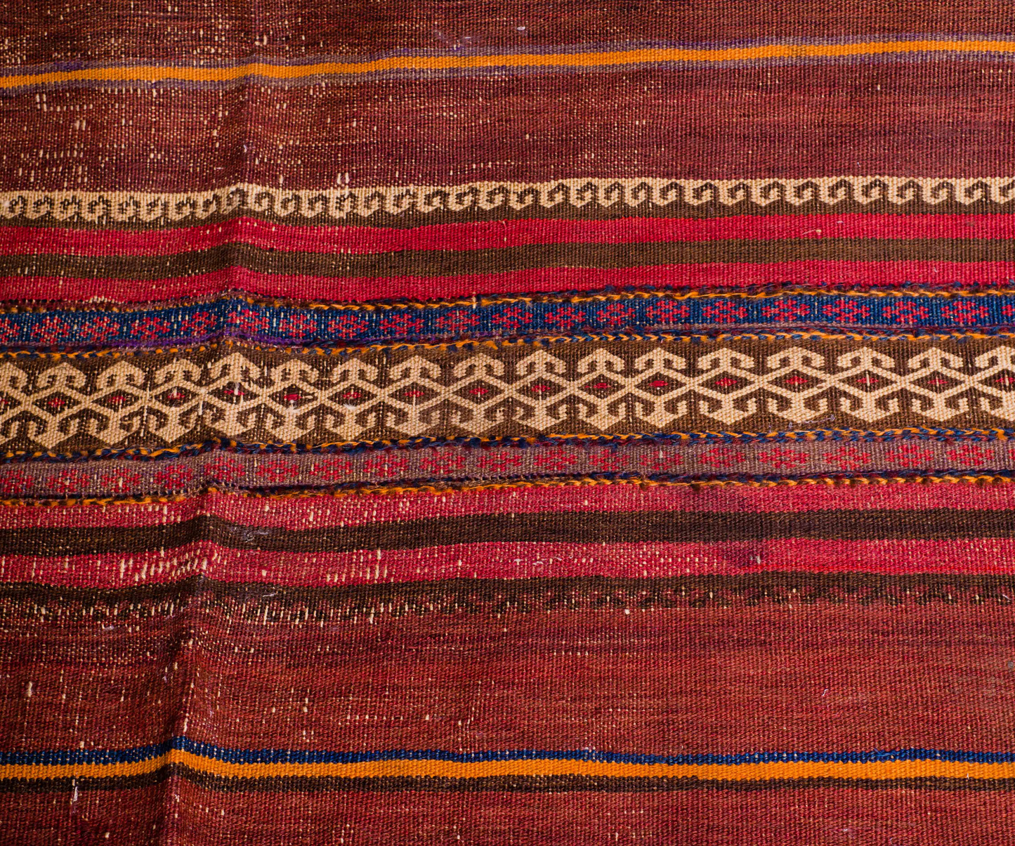 Handcrafted Kilim from Central Afghanistan - Hand-Knotted &amp; Hand-Woven, 372x145 cm