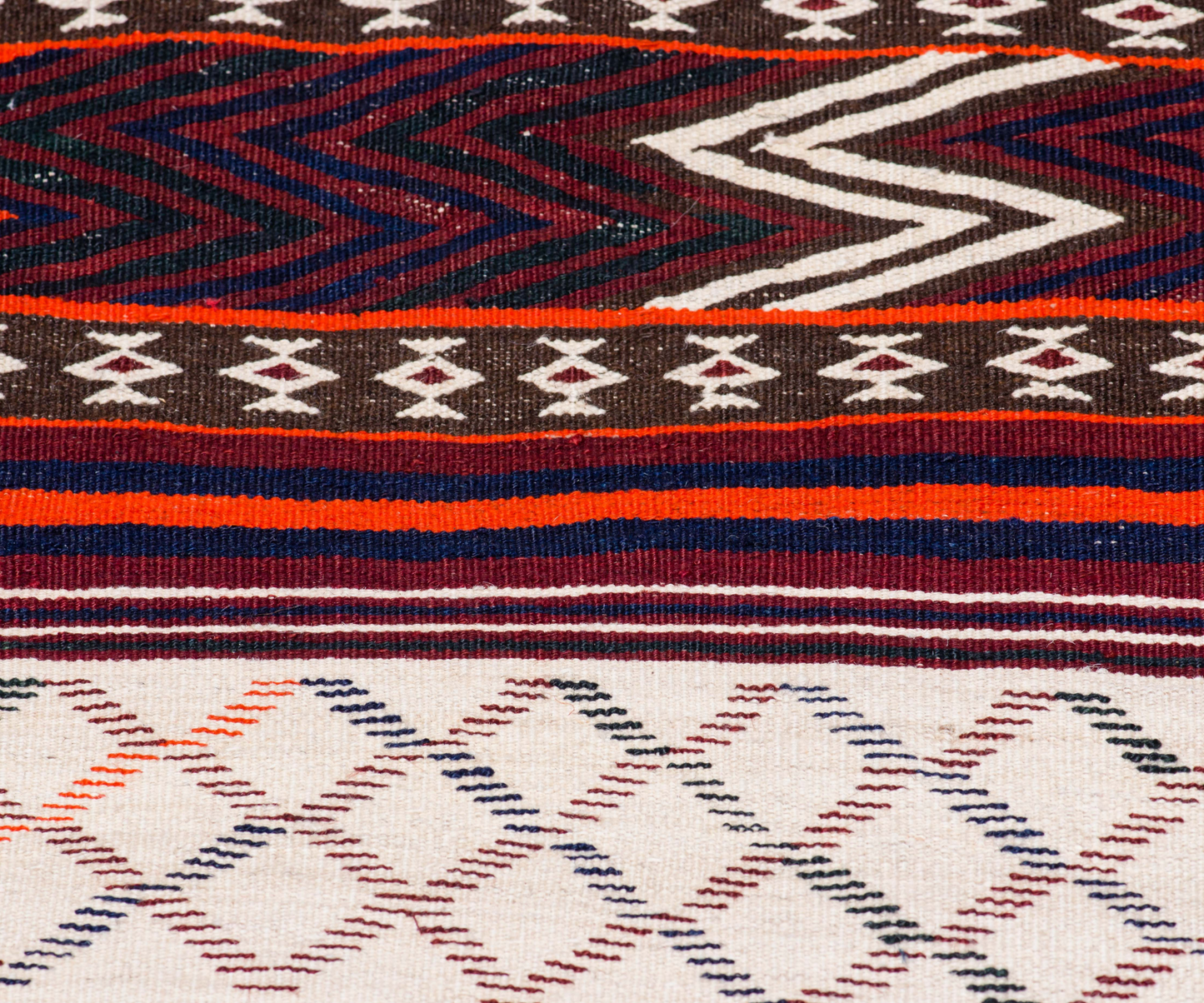 Beautiful Central Afghan Kilim - Hand-Embroidered and Woven